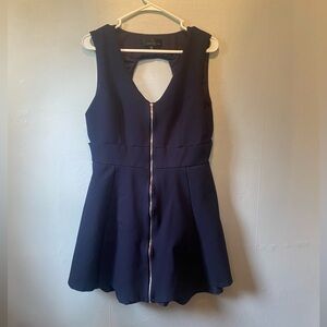 Adelyn Rae Navy Blue Dress With Front Zipper Cutout Details Size XL